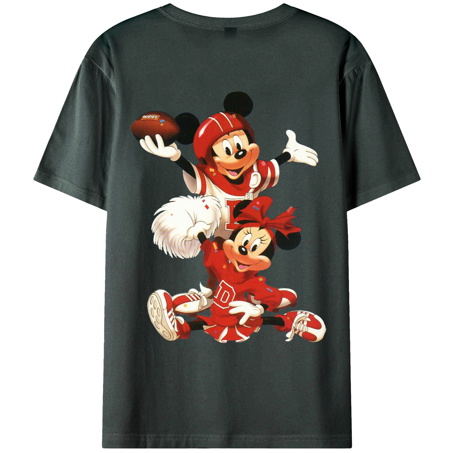 ミッキーマウス Mickey Mouse 綿100％ メンズ半袖Tシャツ（バックプリント） 通気性
